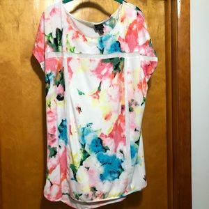 Tye Dye Cap Sleeve Top- 2X tall
